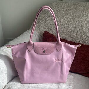 Longchamp Le Pliage Pink Medium Long Handle Tote | Bag Organizer Included